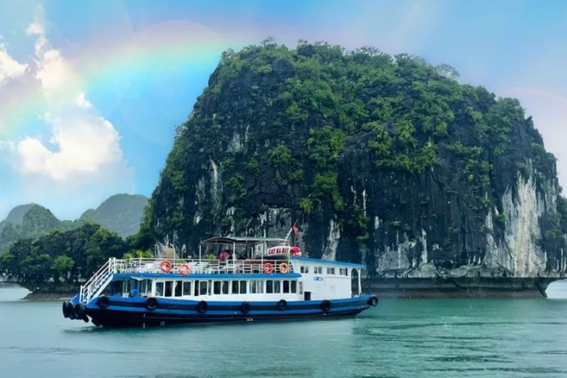 Tàu chở du khách ra Đảo khỉ